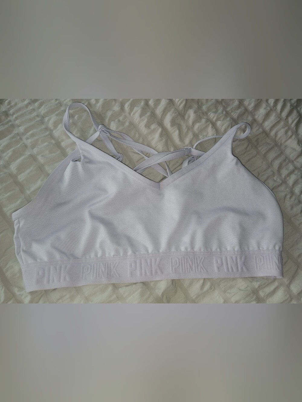 PINK Victoria's Secret Light Lavender Strappy Sports Bralette